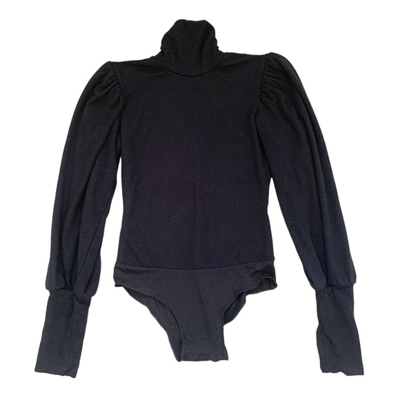 Rachel Pally Luxe Rib Eloise Black Long Sleeve Bodysuit. Size Small. - Picture 6 of 11